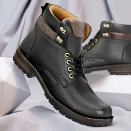 0001 BLACK Boots For Men
