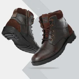 100% Genuine Leather Stylish Long Ankle Buckle Officer Class Light Weight Men Boots For Men
