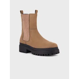 20Dresses Women High Ankle Chunky Chelsea Boots