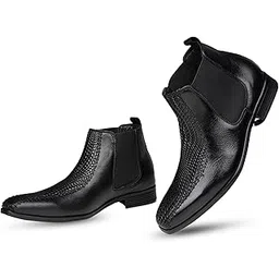 3317 Men's Genuine Leather Ankle Boots | Chelsea Stylish Slip-On Design | Cushioned Insole for Comfort | Durable & Trendy for Everyday Wear