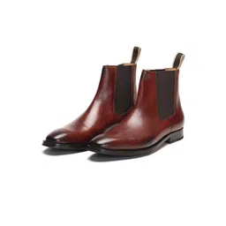 3DM Lifestyle Men Casual Block-Heeled Leather Chelsea Boots