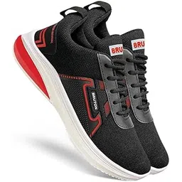 482 Men's & Boy's PVC Sole with Breathable Mesh Upper Black Running Shoes for Rinning, Gym and Sports Activity