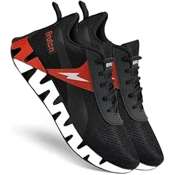 562 Men's & Boy's PVC Sole with Breathable Mesh Upper Black Running Shoes for Rinning, Gym and Sports Activity