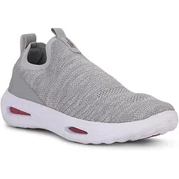 8392PRIME Walk 300 Slip Grey Walking Sport Shoes for Men|Flyknit Material |EVA/Phylon Sole |Perfect for Walking|Running wear|Sport |Training All-Day Comfort|Lightweight Size- 9