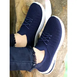 aadi Women Navy Textured Sneakers