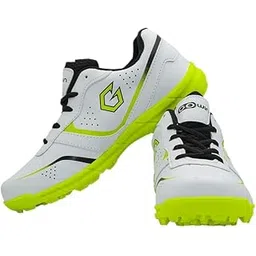Academy White/Green Cricket Shoes Size-13 Kids with TR-666-W Cricket Leather Ball Alum Tanned White