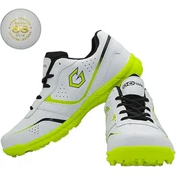 Academy White/Green Cricket Shoes Size-2 with TR-88-W Cricket Leather Ball Veg Tanned White