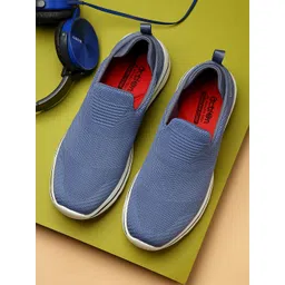 Action Men Blue Woven Design Slip-On Sneakers