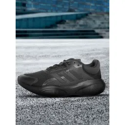 ADIDAS Men Black Solid Woven Design Response Solar Running Shoes