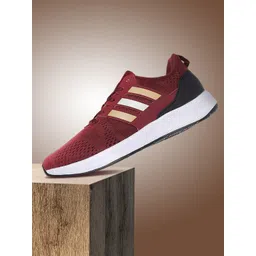 ADIDAS Men Burgundy Woven Design Dasherr Running Shoes
