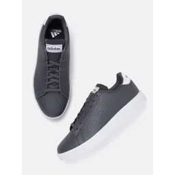 ADIDAS Men Perforated Leather Advantage 3.0 Tennis Shoes