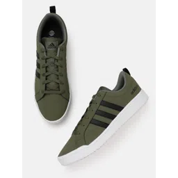 ADIDAS Men Striped Round-Toe VS PACE 2.0 IKD Leather Sneakers