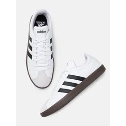 ADIDAS Men VL COURT BASE IKD Striped Leather Sneakers