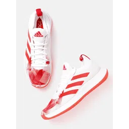 ADIDAS Men White & Red Defiant Generation Printed Tennis Shoes