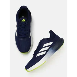 ADIDAS Men Woven Design Round-Toe Aero Vortex Glide Running Shoes with Striped Detail