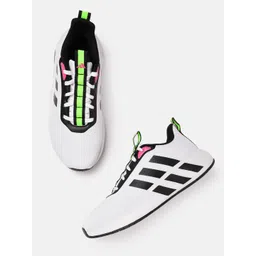 ADIDAS Men Woven Design Round-Toe Vac-Run Shoes with Striped Detail