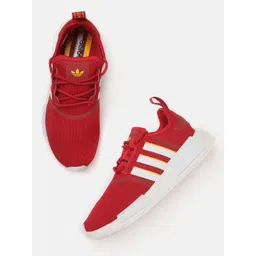 ADIDAS Originals Men Red & White Woven Design Spain NMD_R1 Sneakers