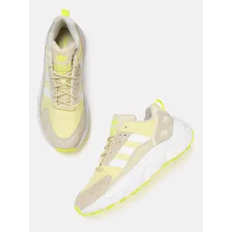 ADIDAS Originals Women Yellow & Beige Woven Design ZX 22 Sneakers