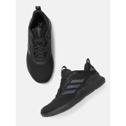 ADIDAS Unisex Black Woven Design Aerobounce ST Running Shoes