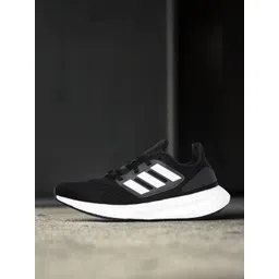 ADIDAS Women Black Solid Woven Design Pureboost 22 Running Shoes