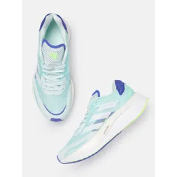 ADIDAS Women Blue Woven Design Adizero Boston 10 Running Shoes
