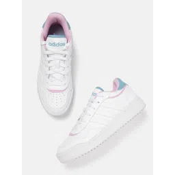 ADIDAS Women Leather Perforated Hoops 3.0 Basketball Shoes