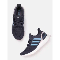 ADIDAS Women Woven Design Round-Toe Ultraboost 1.0 Running Shoes with Striped Detail