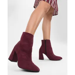 ADORLY Women Block Heel Regular Boots