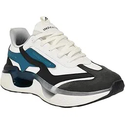 AeroStride Men's White Casual Running Shoe Extra Comfort Lace-Up