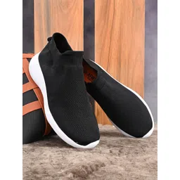 AfroJack Men Black Slip-On Sneakers