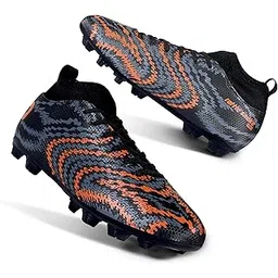 Aivin Pro Rattle Snake Football Stud Black/Orange Football Shoes for Men