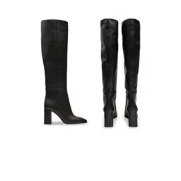 Alamode By Akanksha Women Black Isabelle Leather Boots