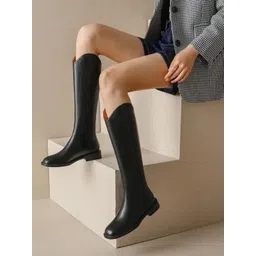 Alamode By Akanksha Women Black Jonas Knee High Premium Leather Boots