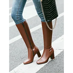 Alamode By Akanksha Women Brown Isabelle Leather Boots