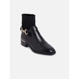 ALDO Women Black Block Heels Embellished Chelsea Boots