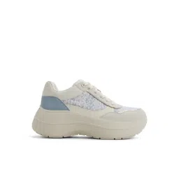 Aldo Women's Rexsona White & Sky Blue Sneakers