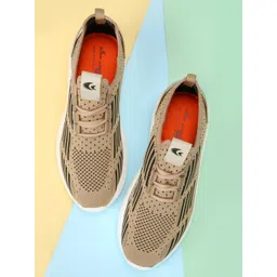 Allen Cooper Men Beige Mesh Running Non-Marking Shoes