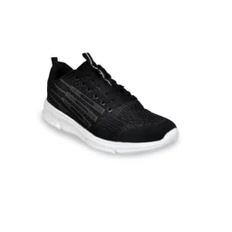 Allen Cooper Men Black Mesh Running Non-Marking Shoes
