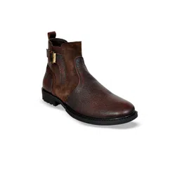 Allen Cooper Men Block Heel Chelsea Boots