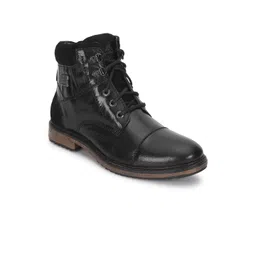 Allen Cooper Men Leather Casual Block-Heeled Regular Boots