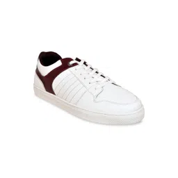 Allen Cooper Men White Colourblocked PU Sneakers