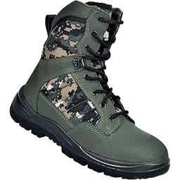 Allen Cooper Military & Tactical Boot AC 1097 OG Camouflage, SPECIAL EDITION JUNGLE BOOT, ISI Marked for IS:15298 Part-4, Size 10 INDIA/UK, Olive Green