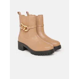 Allen Solly Women Mid-Top Chelsea Boots With Chain Detail