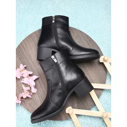 Alleviater Women Mid-Top Block Heel Regular Boots