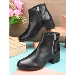 Alleviater Women Mid-Top Block-Heel Regular Boots