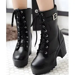 Amazing Design Women's Ankle Length Block Heel Stylish Fashionable Black Boots Boots For Women