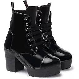 Amazing Design Women's Ankle Length Block Heel Stylish Fashionable Black Boots | Boots For Women