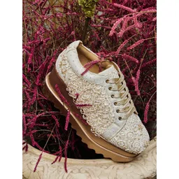 Anaar Women Embellished Lace-Ups Sneakers