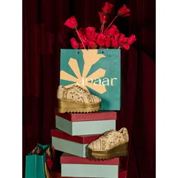 Anaar Women Embroidered Sneakers with Ethnic - Embellished