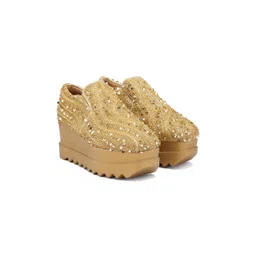 Anaar Women Miss Sizzle Embellished Lightweight Wedge Sneakers